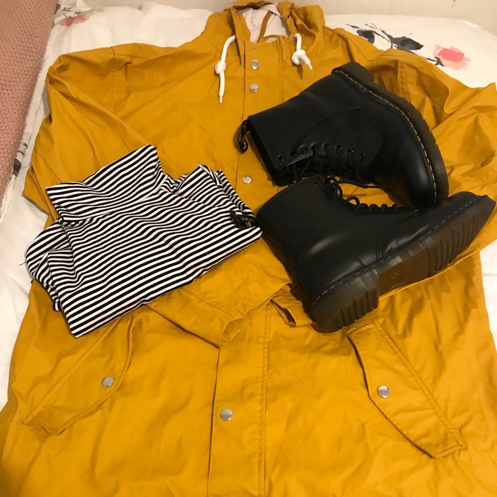 Oversized Mustard Rain Coat